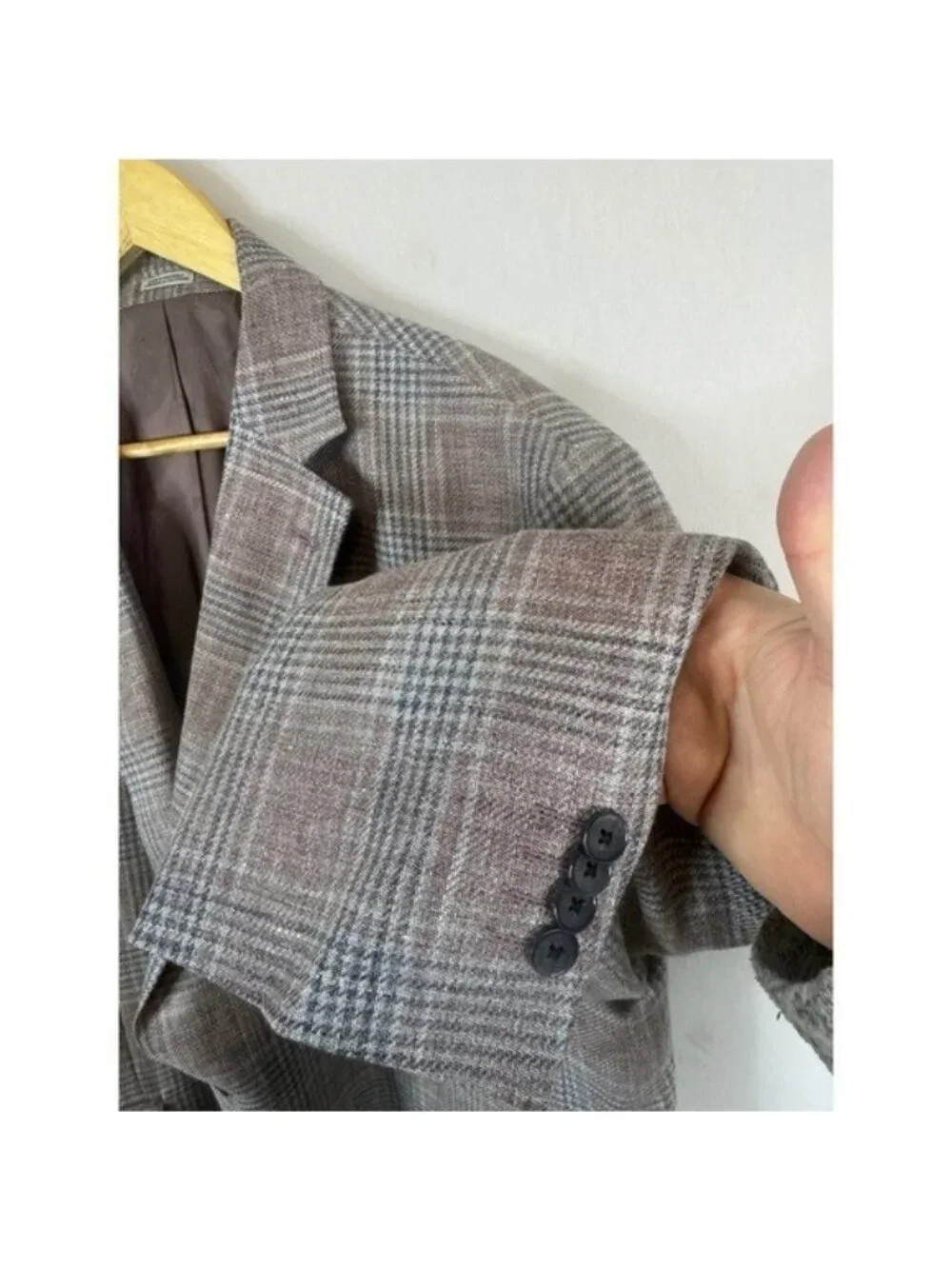 Joseph Abboud Heritage Mens 52R Plaid Blazer Drago Italian Linen Wool Sport Coat